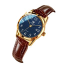 Olevs Men Leather Strap Quartz Watch