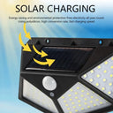 100LED Solar Wall Lamp Outdoor Waterproof Motion Sensor Lamp