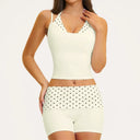 Fitness Set Women Stripes Polka Dot Capri