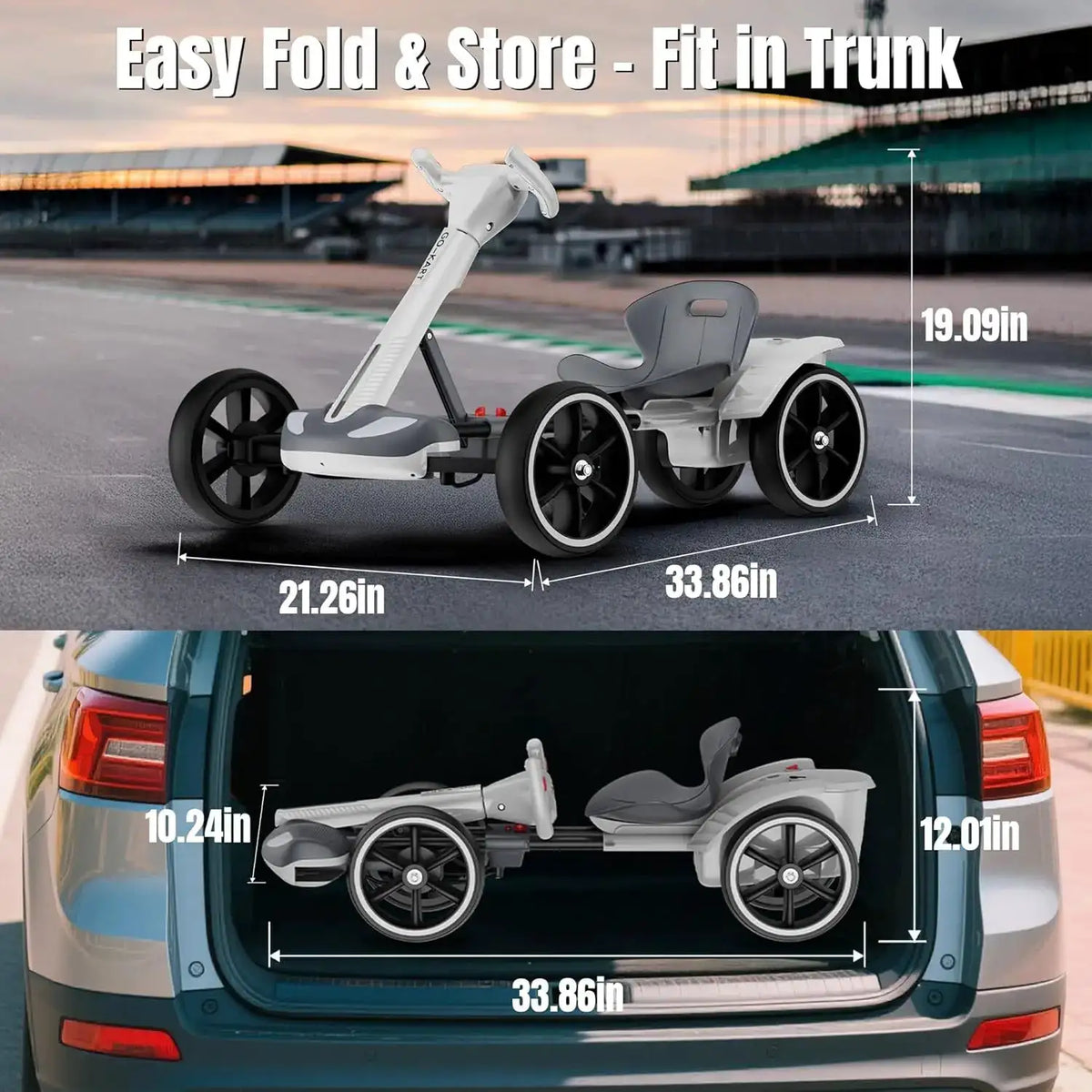 Kids Foldable Electric Go Kart Bluetooth — product view 5