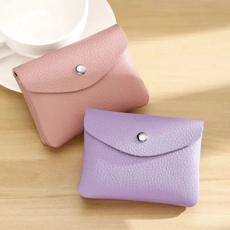 Genuine Leather Coin Purse For Women Slim Compact Wallet
