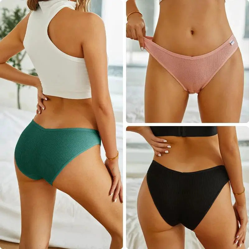 Lum Cotton Panties V Waist Plus Size Briefs Lingerie