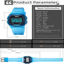 Skmei Women Digital Watches Fashion Transparent Case TPU Strap Led Waterproof Swimming Sports Wristwatch Female Alarm Clock