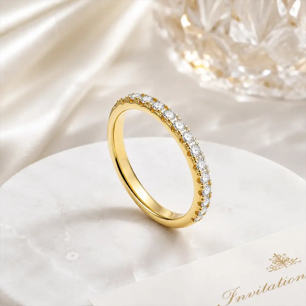 Moissanite Ring in Sterling Silver Fashion 925 sterling silver — product view 3