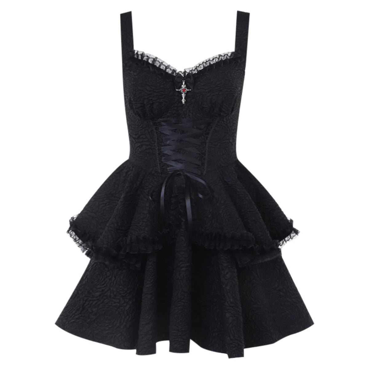 Gothic Layered Tulle Sleeveless Dress