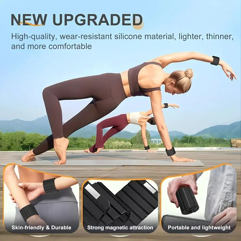 New Magnetic Wrist Weights, 1 Kg Ankle Weights for Women Men, 2 Pack Stackable, Ideal for Jogging/Yoga & More, Great Gift Idea