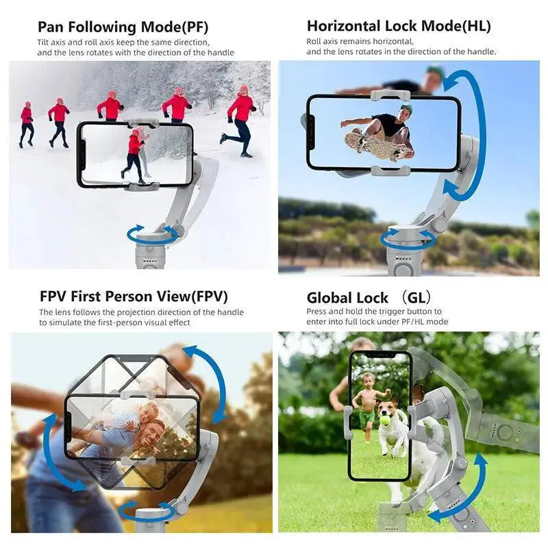 Smartphone Gimbal Stabilizer Three Axis Anti Shake Tool