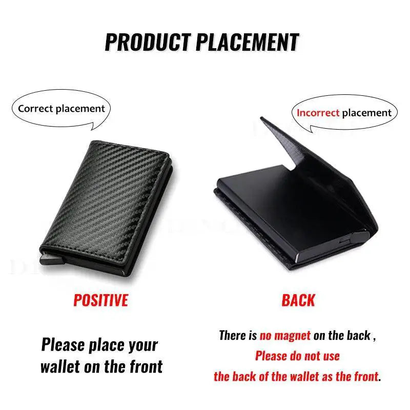 Carbon Fiber Slim Aluminum Men Wallet RFID Card Holder 2023