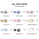 Unisex Rimless Rectangle Sunglasses with UV400 Protection