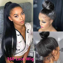360 HD Lace Front Wig Brazilian Remy Bone Straight 13x4/13x6