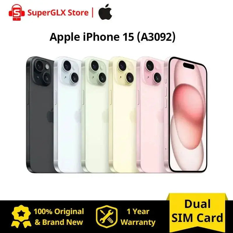 Apple iPhone 15 with A16 Bionic Chip and Dual SIM Smartphone