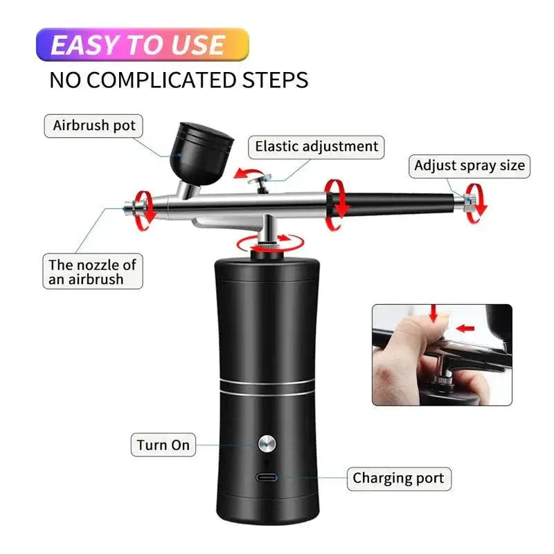 Portable Wireless Airbrush Kit Professional Spray Gun Set