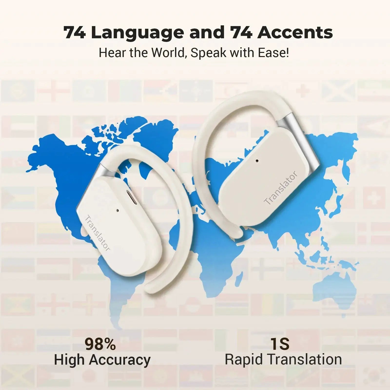 Wooask M9 Translator Earbuds Two Way Real Time Translation