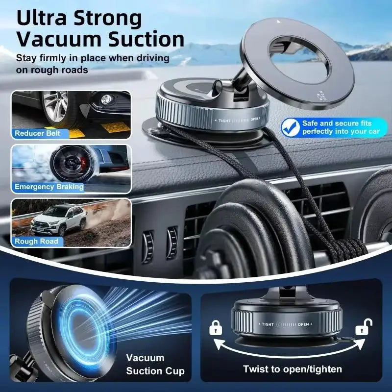 Vacuum Magnetic Phone Bracket ° Adjustable Holder Strong Suction — product view 3