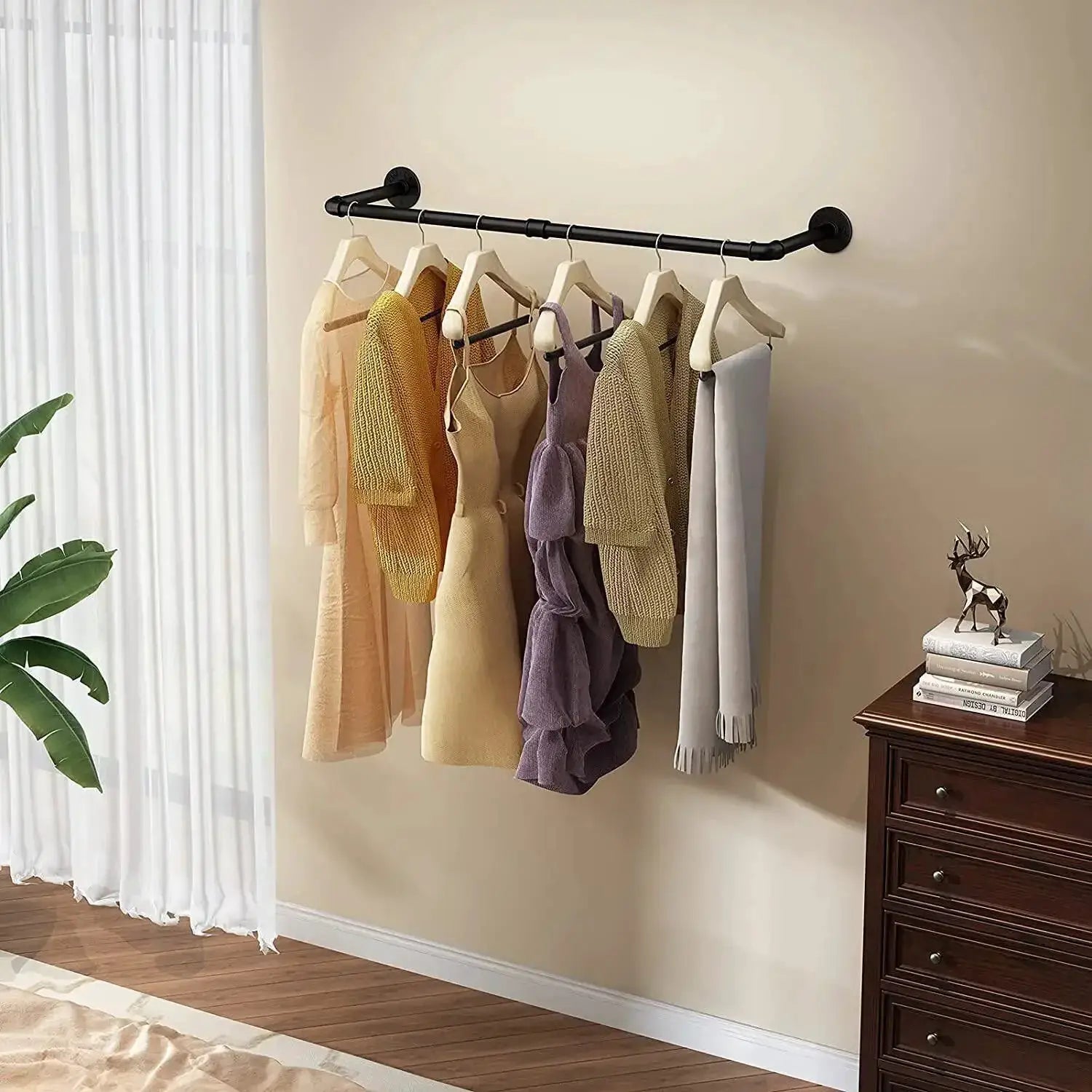 180cm Bedroom Garment Rail Multipurpose Rack Sturdy Frame
