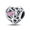 Charm Beads Sterling Silver Pink