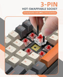 60% Wireless Mechanical Keyboard Bluetooth Dual Mode Hot-Swappable Mini 68-Key Red Switch