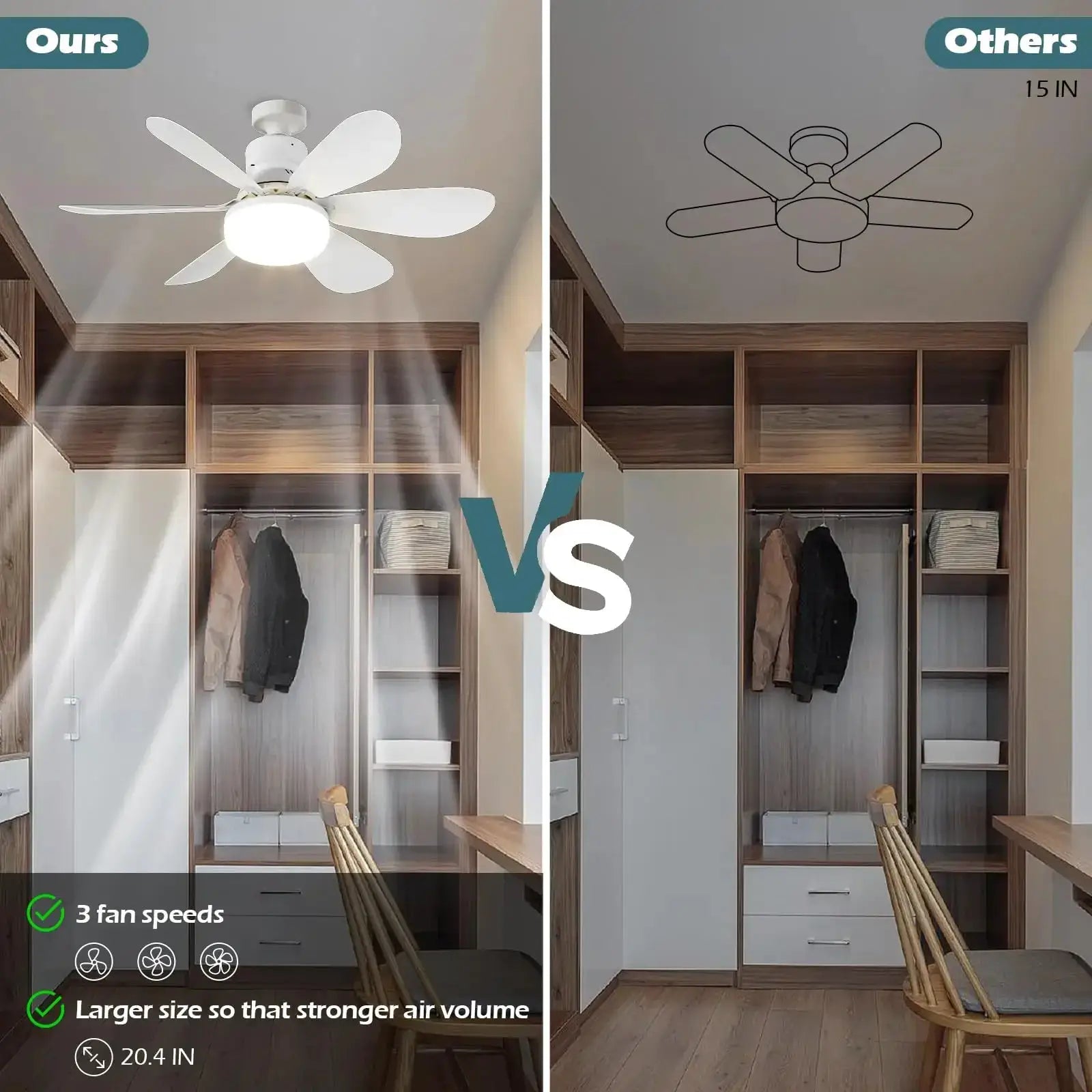 LED 30W Ceiling Fan Light E27 With Remote Control Dimming - OurLum.com