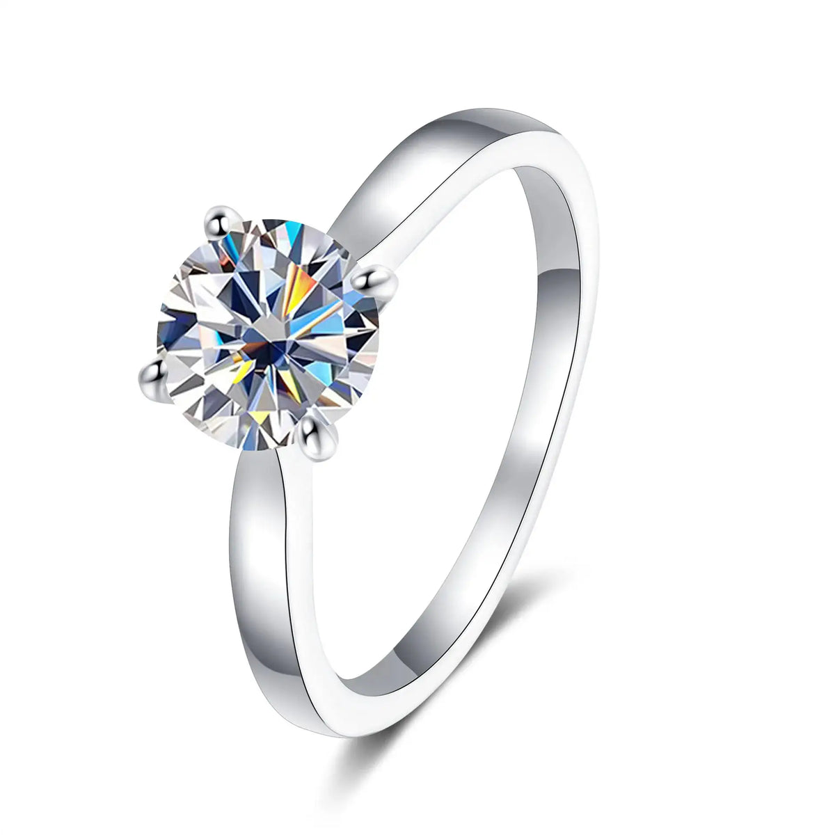 Blue Moissanite Ring in Sterling Silver — product view 7