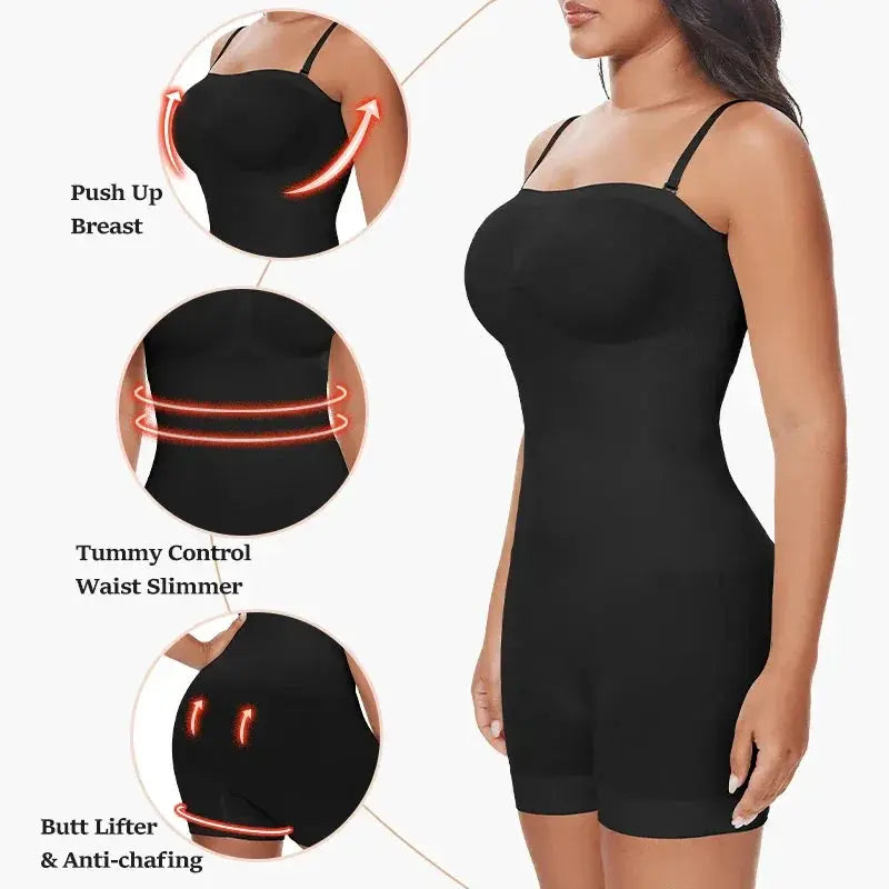 Strapless Off Shoulder Bodysuit Tummy Control Shaper
