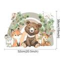 Forest Animals Cartoon Door Sticker Charming Watercolor Decor