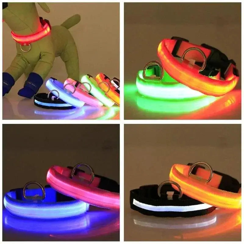LED Dog Collar Safety Night Light Flashing Necklace