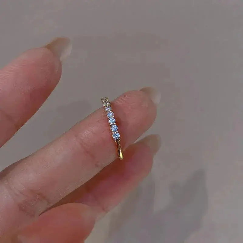 Heart Shaped Zircon Ring Mood Tracker Elegant Wedding Band