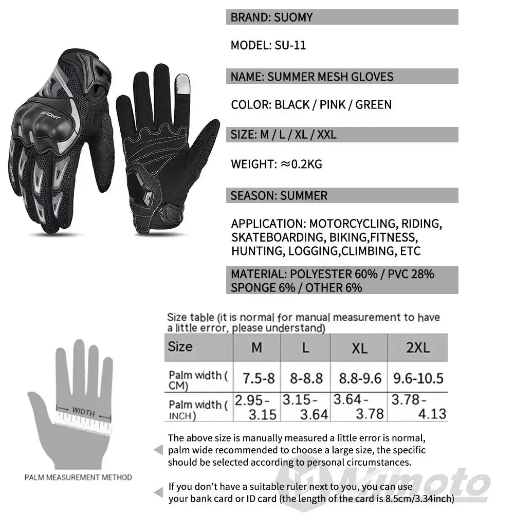 Suomy Summer Mesh Breathable Motorcycle Gloves Unisex