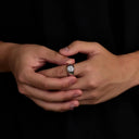 Round Moissanite Ring in Sterling Silver DJFDI