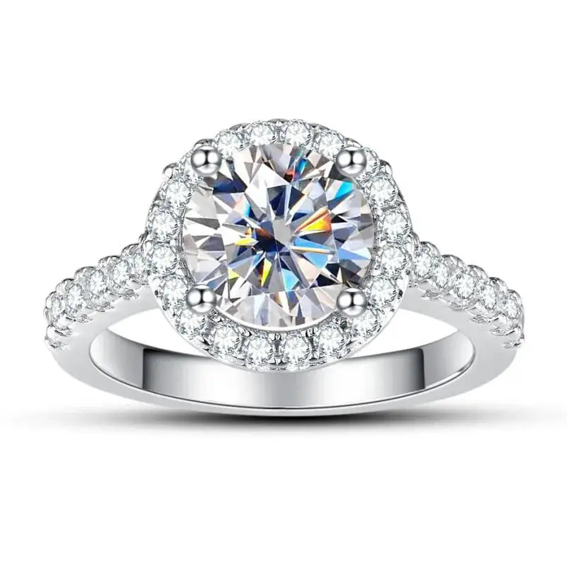 Moissanite Ring in Sterling Silver Carat — product view 2