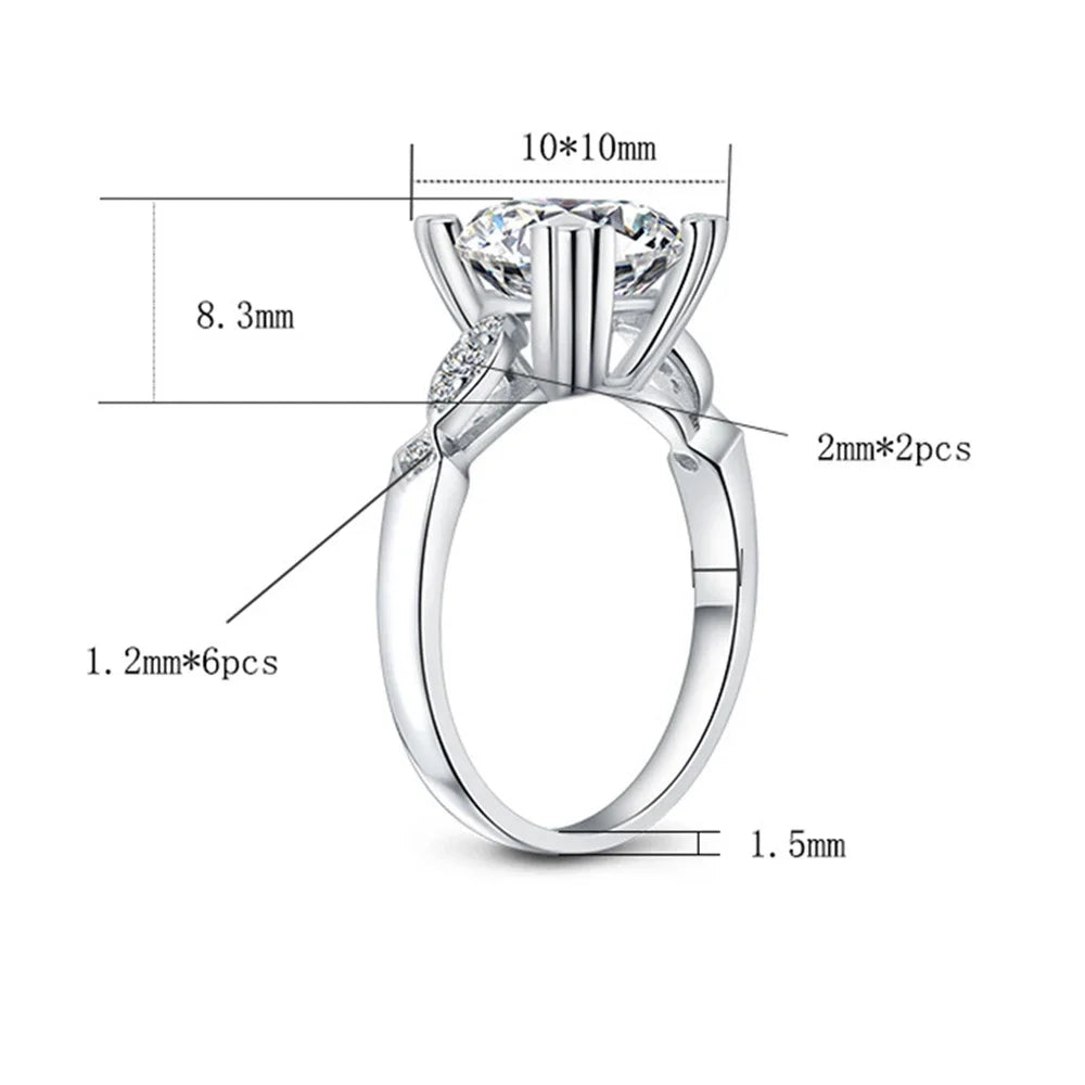 Round Moissanite Ring in Sterling Silver — product view 2