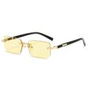 Trendy Rimless Rectangle Sunglasses for Men and Women Stylish
