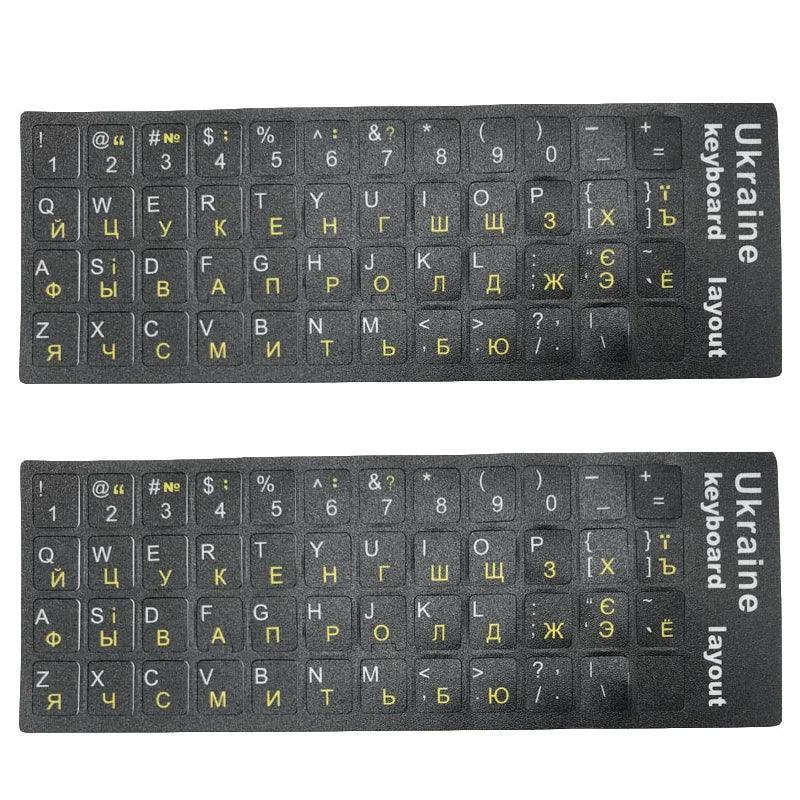 Ukrainian Keyboard Stickers Durable PVC Frosted Finish