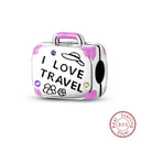 Sterling Silver Colorful Travel Luggage