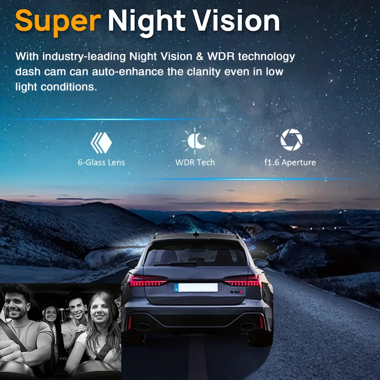 1080P WiFi Dual Dash Cam Front Inside Car with IR Night Vision Loop Recording - stepyours.com