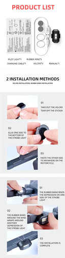 Universal LED Motorcycle Warning Lights 7 Colors Mini USB Drone Strobe Light