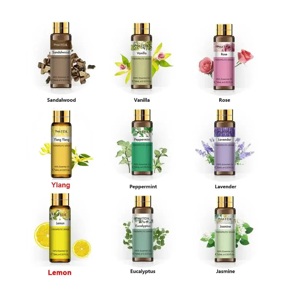 Nine Piece 10ml Diffuser Essential Oil Set Pure Natural Oils