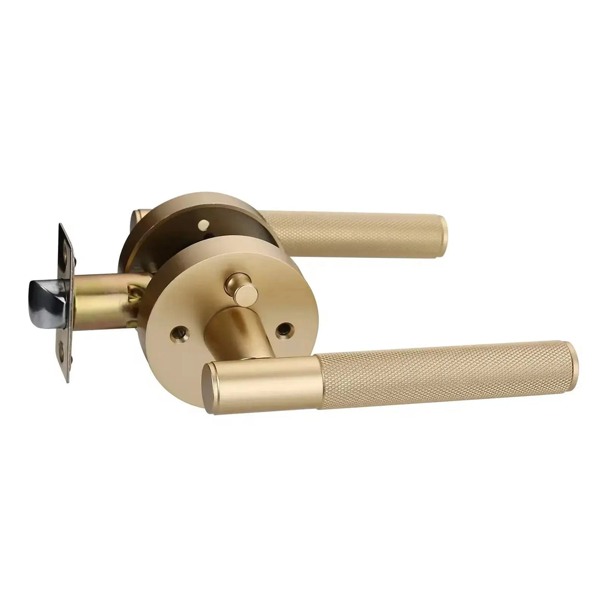 Matte Gold Privacy Door Handle Lever — product view 1
