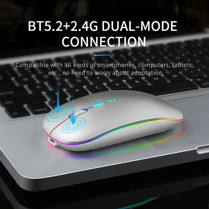 Bluetooth RGB Rechargeable Wireless Mouse for Gaming Laptop