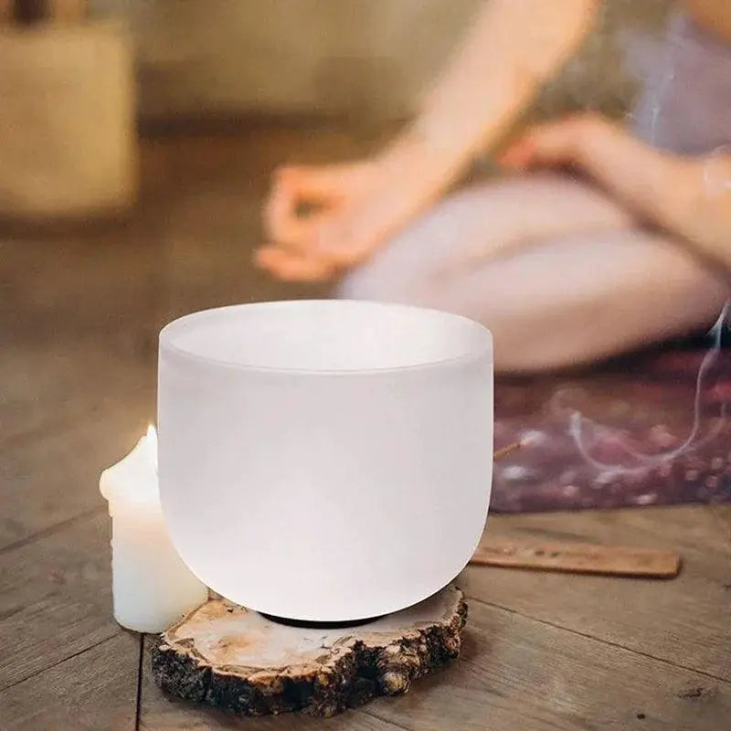 432Hz To 440Hz Frosted Quartz Crystal Singing Bowl For Yoga
