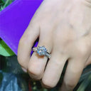 Two Tone Flower Zircon Ring