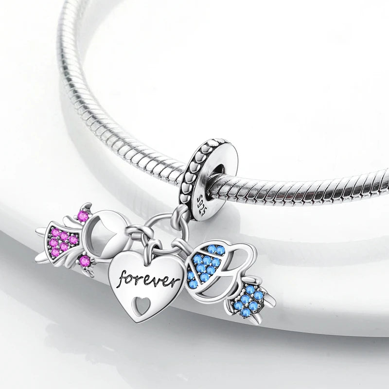 Sterling Silver Charm Family Love