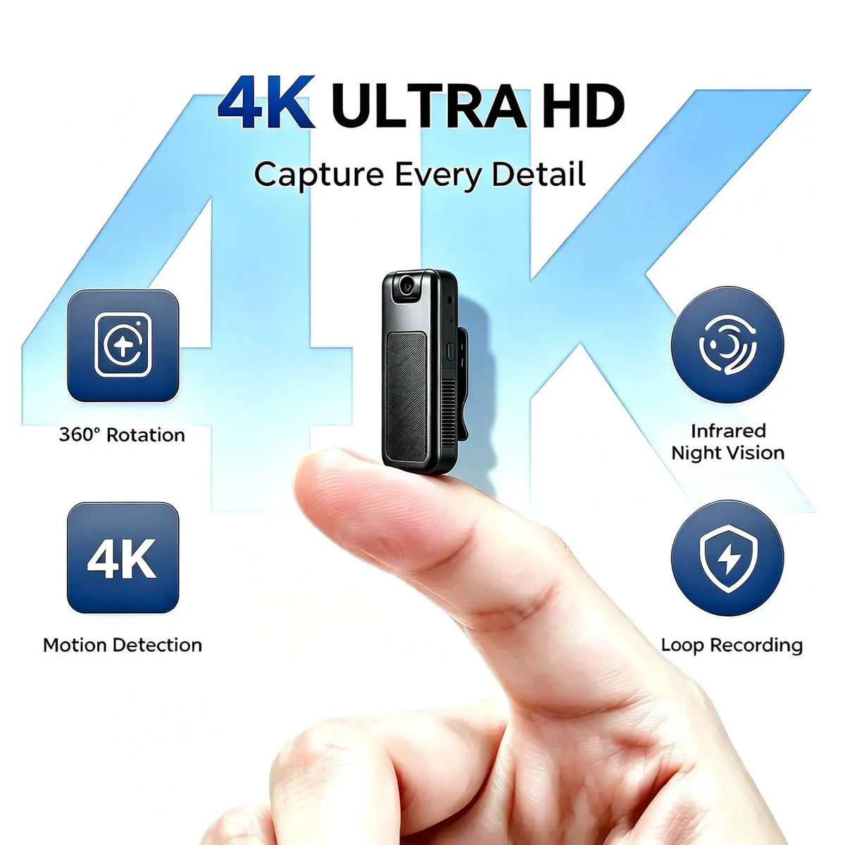 Portable Mini Body Camera Recorder, HD Wearable Video Cam With Night — product view 1