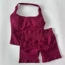 Gym Set Women Backless Halter High Waist Seamless
