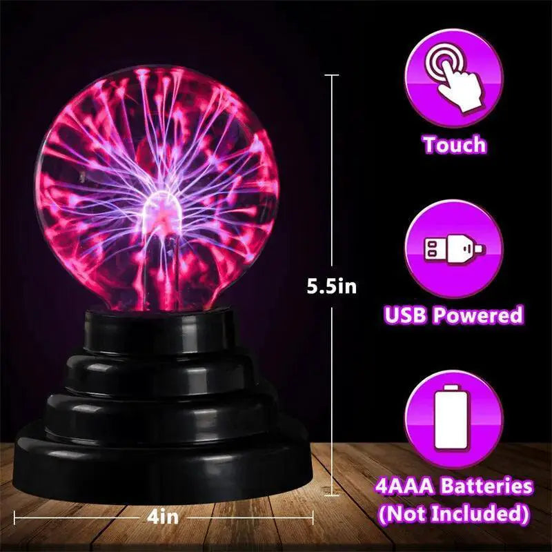 Touch Activated Plasma Ball Lamp Night Light For Kids