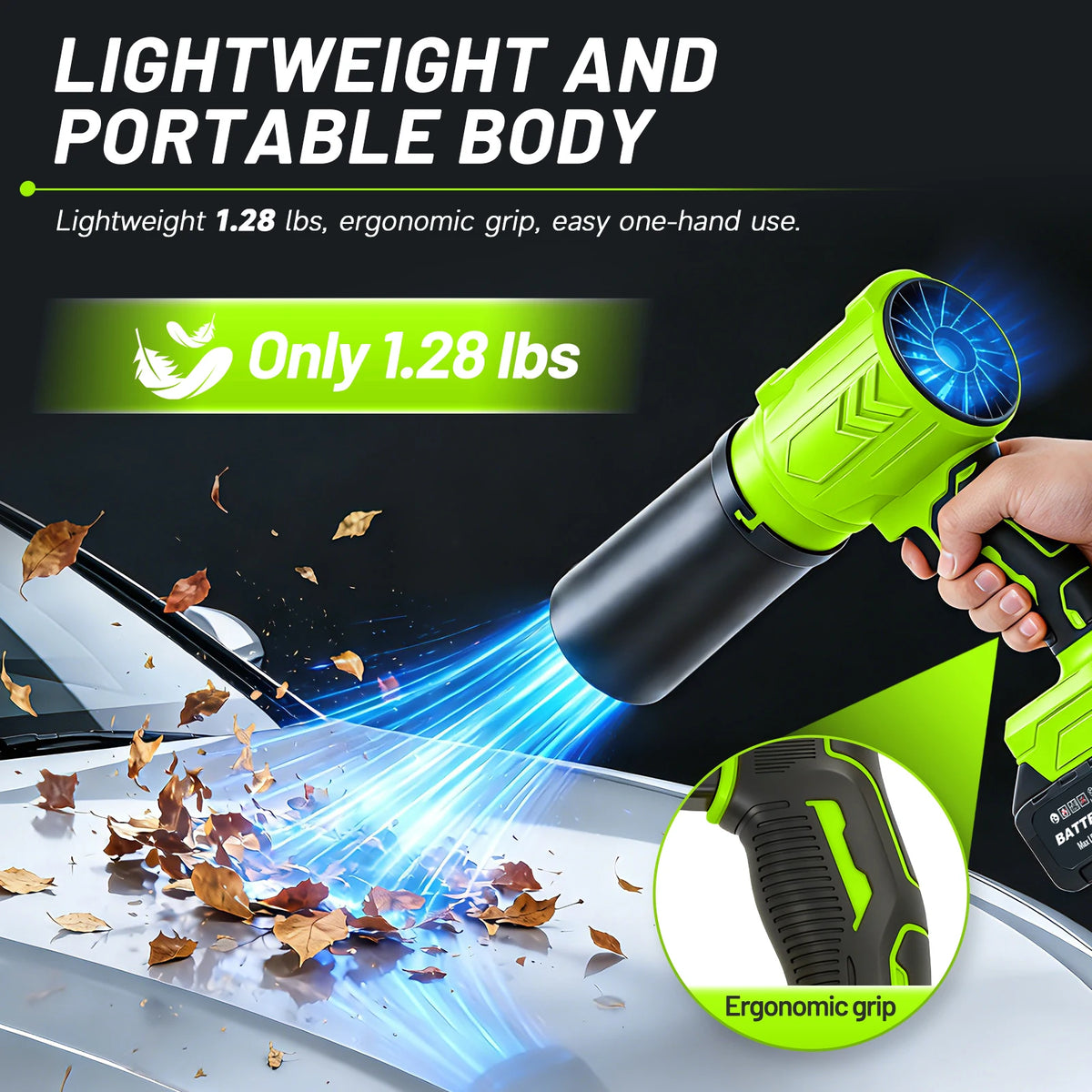 Cordless Leaf Blower Lightweight Variable Speed Storm Gun — product view 4