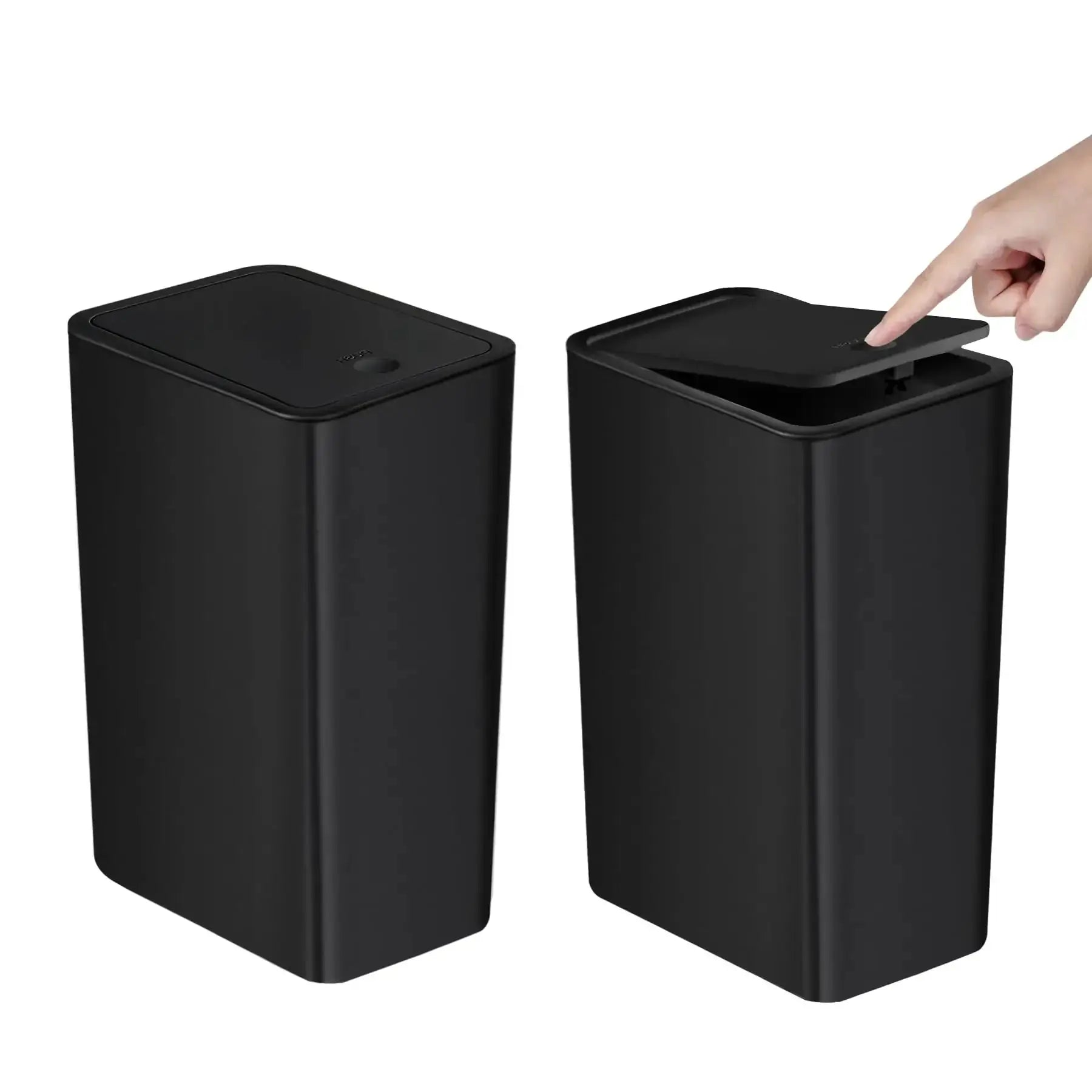 10L Bathroom Trash Can With Press Lid Small Compact Bin