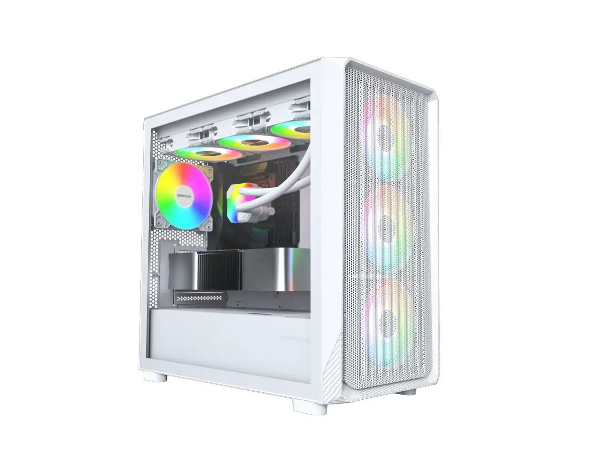 Montech White ATX Gaming PC Case — product view 2