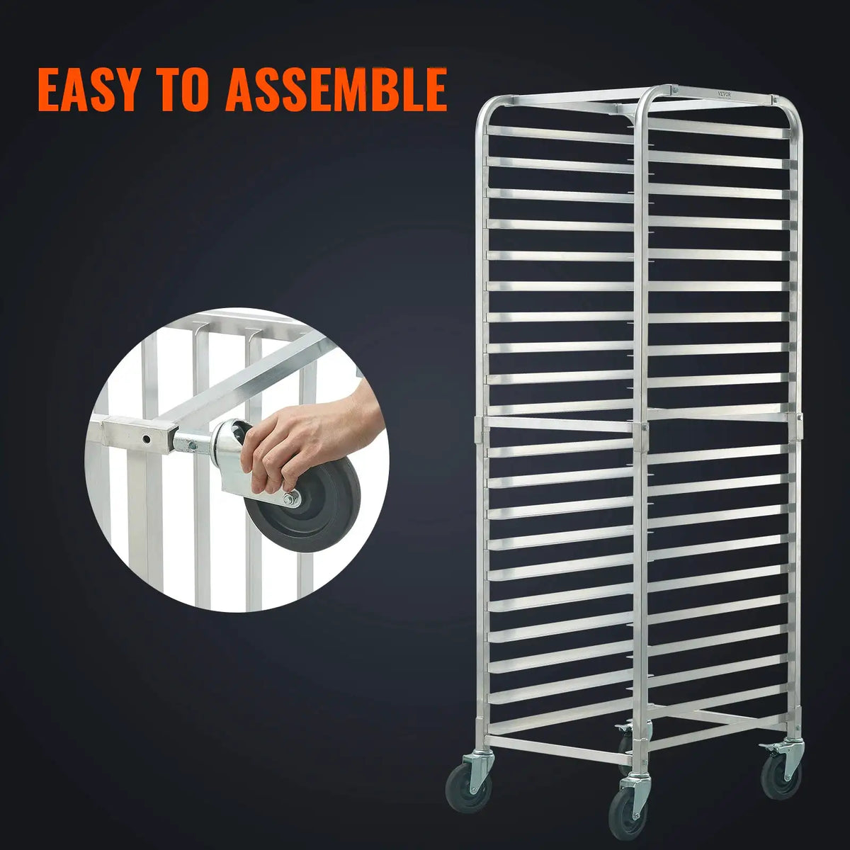 SucceBuy Sheet Bun Pan Rack Commercial Bakery Racks with Brake — product view 5
