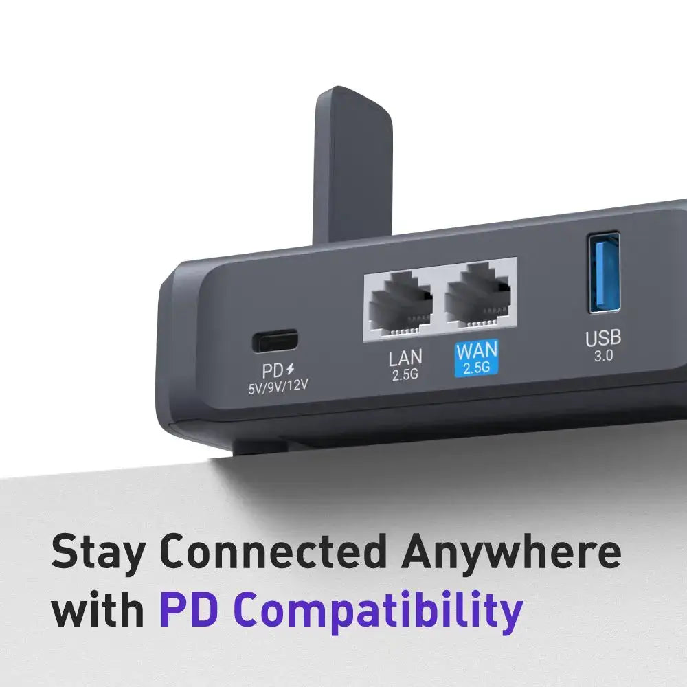 GL.iNet GL-BE3600( Slate 7) Wi-Fi 7 Router, Dual 2.5G Ports, Touch Screen, 3570Mbps Gaming Hotspot, VPN for Public & Hotel